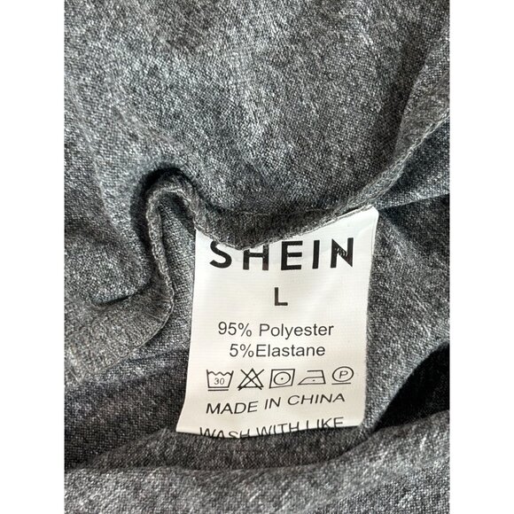Shein L Silver Shimmer Long Sleeve Womens Top Polyester/Elastane - Picture 5 of 10